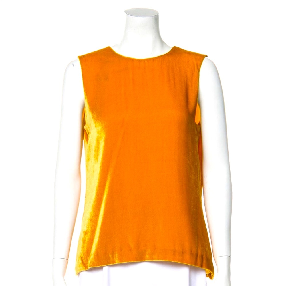 Piamita yellow/orange velvet top